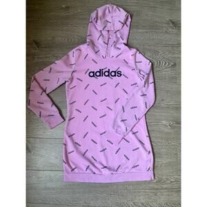 Adidas all Over Logo Hooded Dress Size 8/10 Girls